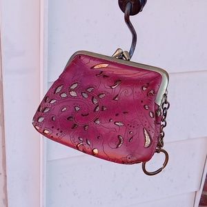 Cute Patricia Nash Leather Coin purse Key Chain
